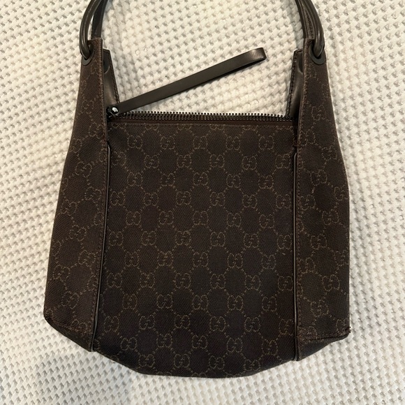 GUCCI vintage chocolate brown canvas logo bag - Picture 5 of 10